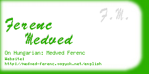 ferenc medved business card